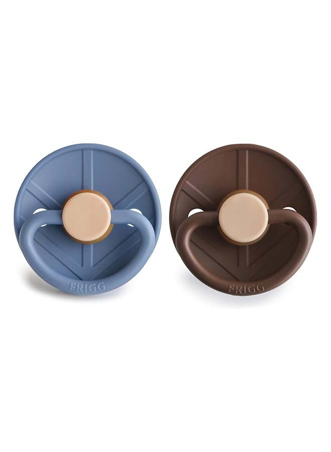 FRIGG Little Viking Silicone Baby Pacifier 6-18M 2-Pack Ocean View/Cocoa - Size 2 - Image 2