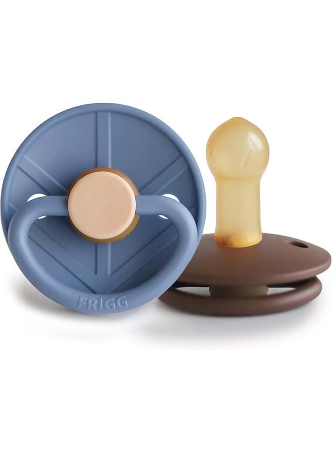 FRIGG Little Viking Silicone Baby Pacifier 6-18M 2-Pack Ocean View/Cocoa - Size 2 - Image 1