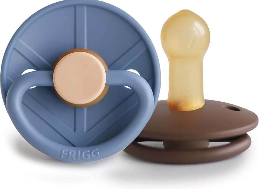 FRIGG Little Viking Silicone Baby Pacifier 6-18M 2-Pack Ocean View/Cocoa - Size 2