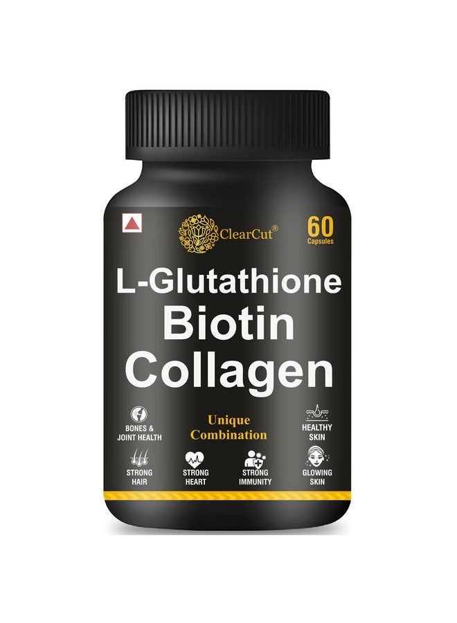 كلير كت كبسولات الكولاجين والبيوتين والجلوتاثيون لتفتيح البشرة | آمنة ونباتية | 60 كبسولة - Image 1