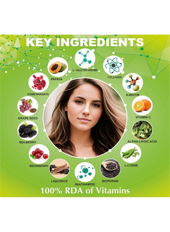 كلير كت كبسولات الكولاجين والبيوتين والجلوتاثيون لتفتيح البشرة | آمنة ونباتية | 60 كبسولة - Image 3