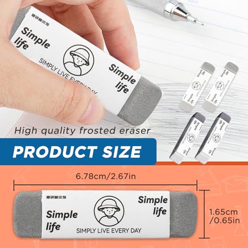 Foycow 4 - Pack Sand Erasers - Frosted Erasers for Pens, Fountain Pens, and Ink - Special School and Office Supplies for Correction - Colored Pencil and Ink Eraser - Image 2