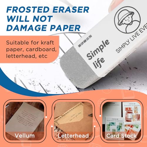 Foycow 4 - Pack Sand Erasers - Frosted Erasers for Pens, Fountain Pens, and Ink - Special School and Office Supplies for Correction - Colored Pencil and Ink Eraser - Image 5