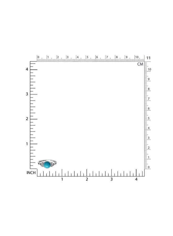Silvershake 7Mm Genuine Arizona American Turquoise 925 Sterling Silver Victorian Style Solitaire Ring Jewelry For Women Size 7 - Image 2