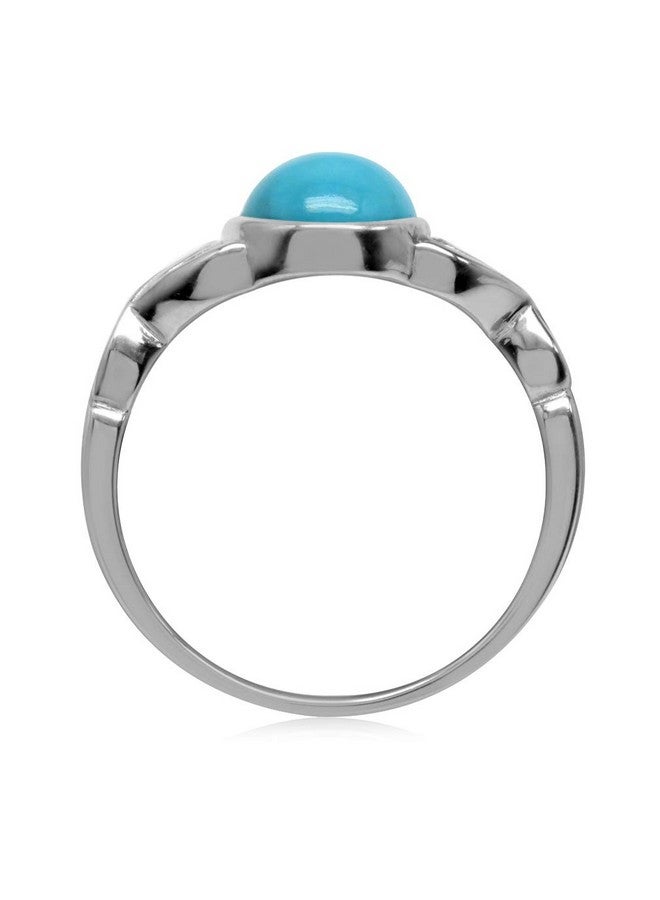Silvershake 7Mm Genuine Arizona American Turquoise 925 Sterling Silver Victorian Style Solitaire Ring Jewelry For Women Size 7 - Image 3