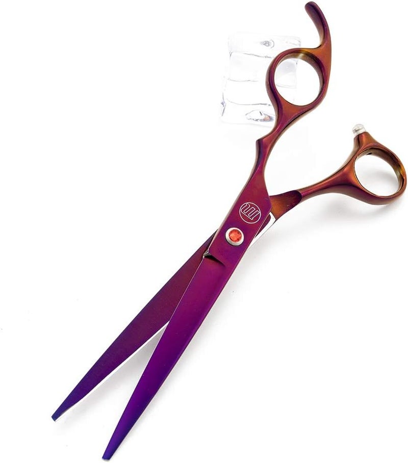 Moontay Professional 7.0" Dog Grooming Scissors Set, 4-pieces Straight, Upward Curved, Downward Curved, Thinning/Blending Shears for Dog, Cat and Pets, JP Stainless Steel, Purple - Image 5