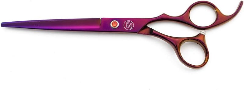Moontay Professional 7.0" Dog Grooming Scissors Set, 4-pieces Straight, Upward Curved, Downward Curved, Thinning/Blending Shears for Dog, Cat and Pets, JP Stainless Steel, Purple - Image 3