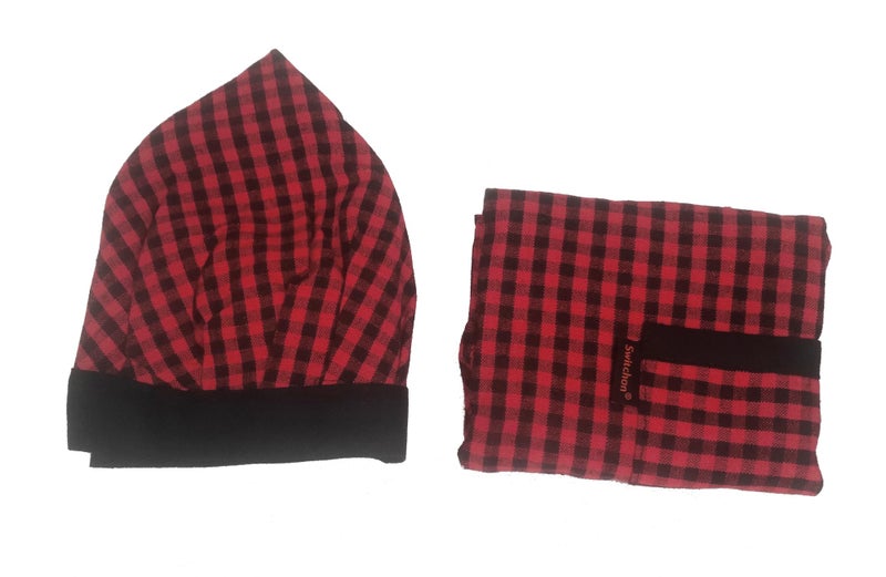 Switchon Red and Black checks Cotton and Polyester Kitchen apron - Image 5