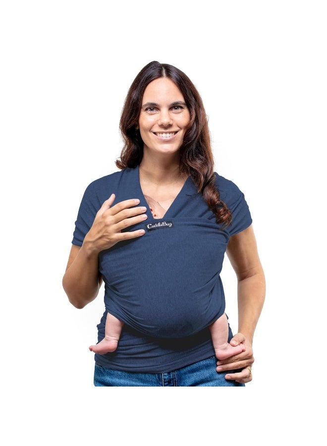 Cuddle Bug CuddleBug Baby Wrap - Hands-Free Baby Carrier Wrap - Soft & Stretchy Baby Wraps Carrier - Baby Carrier Newborn to Toddler 7-35 lbs - One-Size-Fits-All Baby Holder Wrap - Hip-Healthy Wrap (Navy) - Image 1