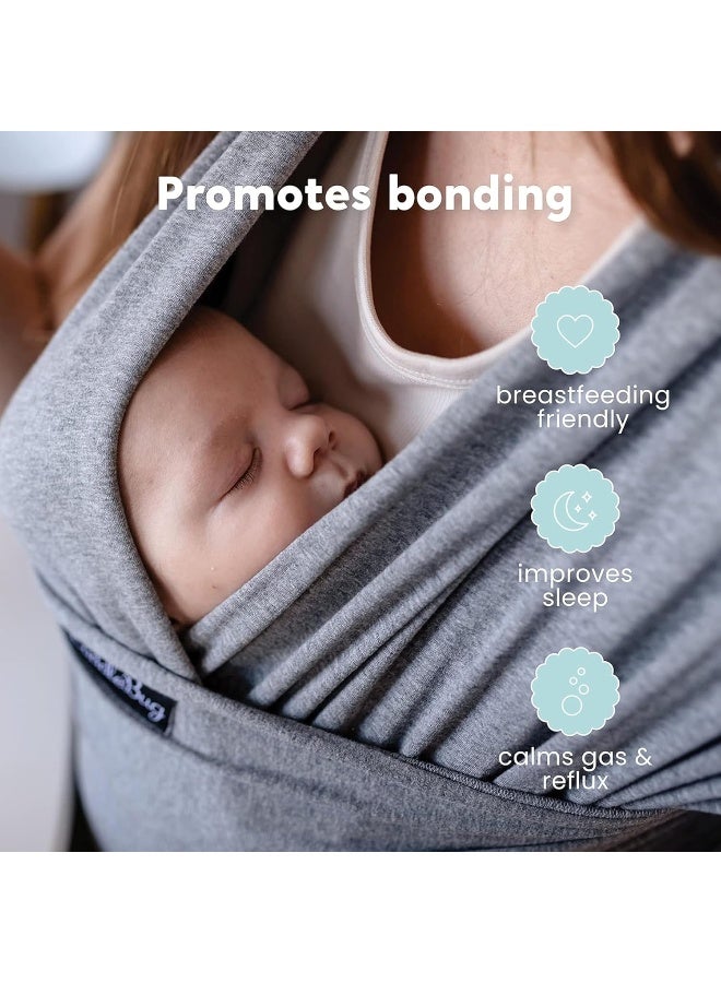 Cuddle Bug CuddleBug Baby Wrap - Hands-Free Baby Carrier Wrap - Soft & Stretchy Baby Wraps Carrier - Baby Carrier Newborn to Toddler 7-35 lbs - One-Size-Fits-All Baby Holder Wrap - Hip-Healthy Wrap (Navy) - Image 4