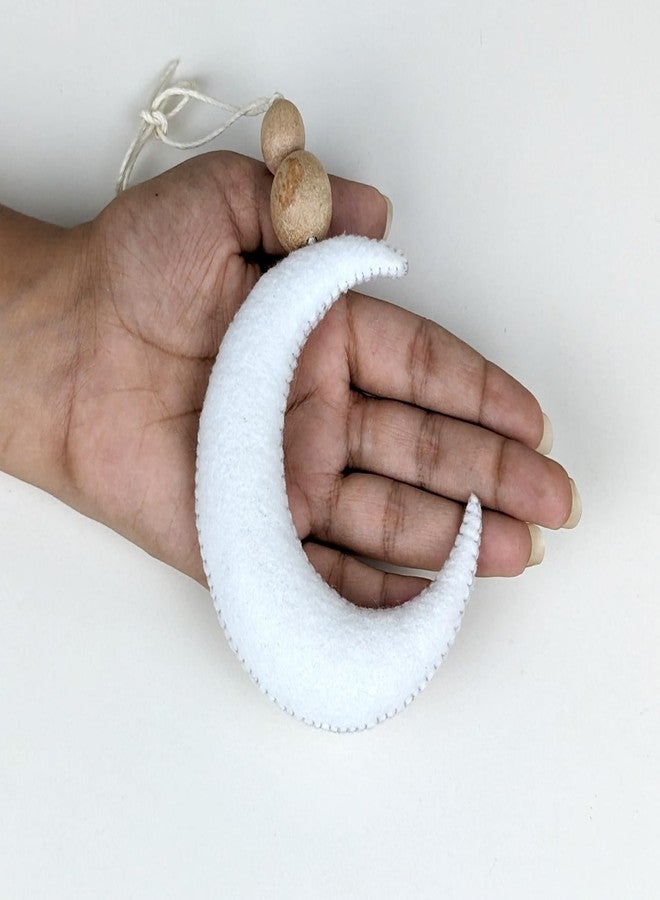 AGD Handmade زينة قمر يدوية الصنع من AGD، زينة جدارية لغرفة نوم الأطفال مستوحاة من النظام الشمسي والفضاء الخارجي، قطع ديكور لغرفة الأطفال، زينة سرير أطفال من اللباد، هدايا تذكارية لحفلات استقبال المولود وأعياد الميلاد (صغيرة) - Image 5