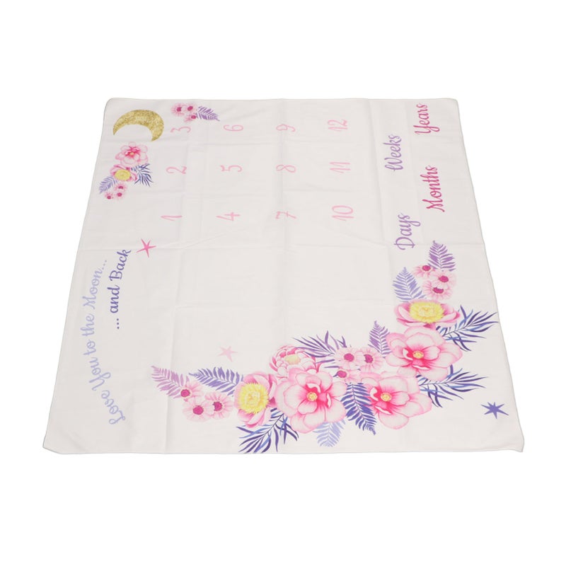 Baby Monthly Milestone Blanket Innovative Decorative Cute Newborn Monthly Blanket for Photography Props - Image 2