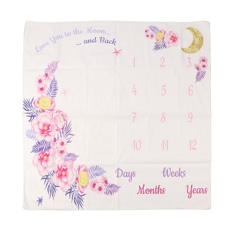 Baby Monthly Milestone Blanket Innovative Decorative Cute Newborn Monthly Blanket for Photography Props - Image 1