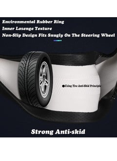 Rightsure Car Steering Wheel Cover, Carbon Fiber Leather Car Steering Wheel Cover, Ultra-Thin Non-Slip, Breathable, Wear-Resistan, Long 38cm/15 Inches 4 Seasons Universal (Black)  - Image 4