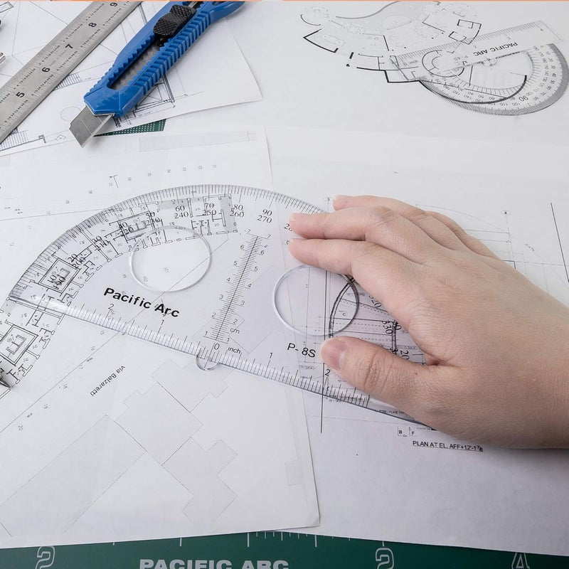 Pacific Arc 's 4 Inch Plastic Protractor Clear Ruler - Image 4