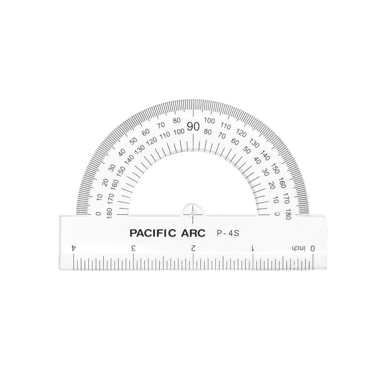 Pacific Arc 's 4 Inch Plastic Protractor Clear Ruler - Image 1