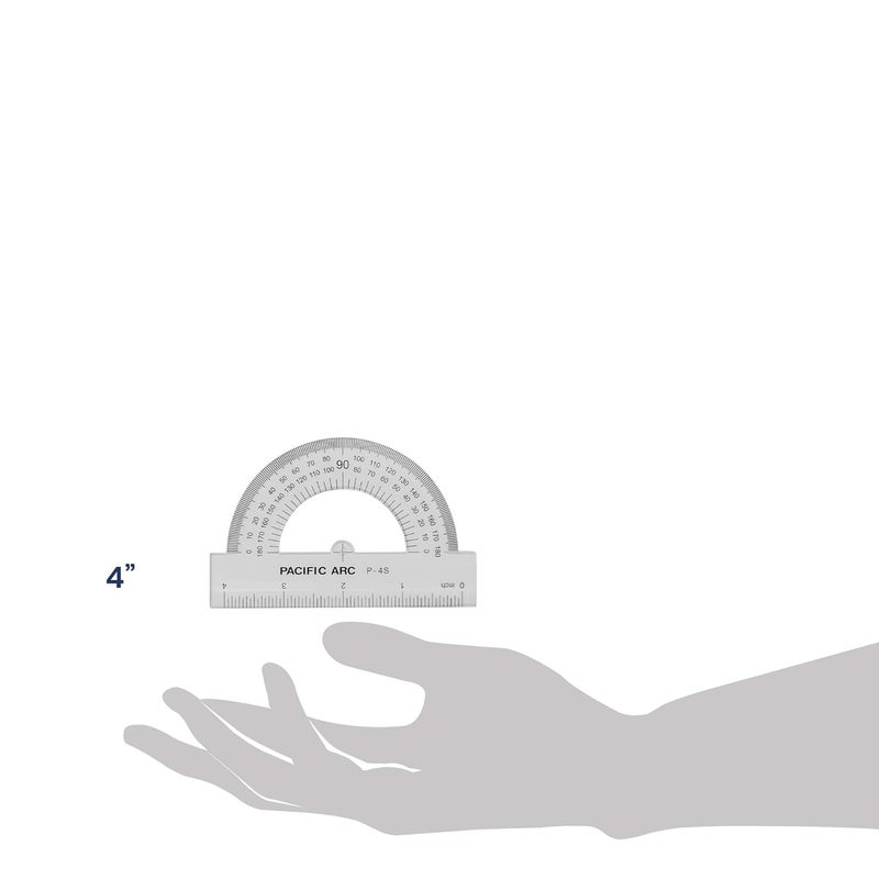 Pacific Arc 's 4 Inch Plastic Protractor Clear Ruler - Image 2