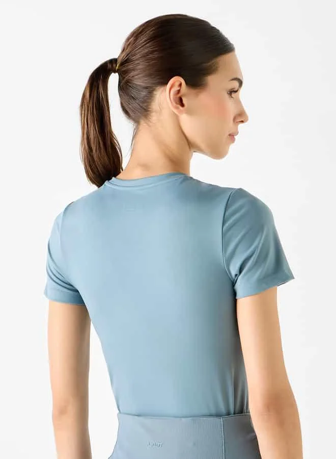 ADOT by Splash Bodysuit with Short Sleeves and Crew Neck