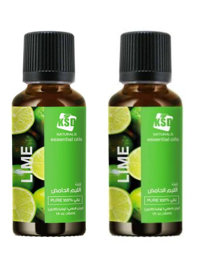 كي إس دي زيت الليمون العطري طبيعي 100٪ من قطعتين