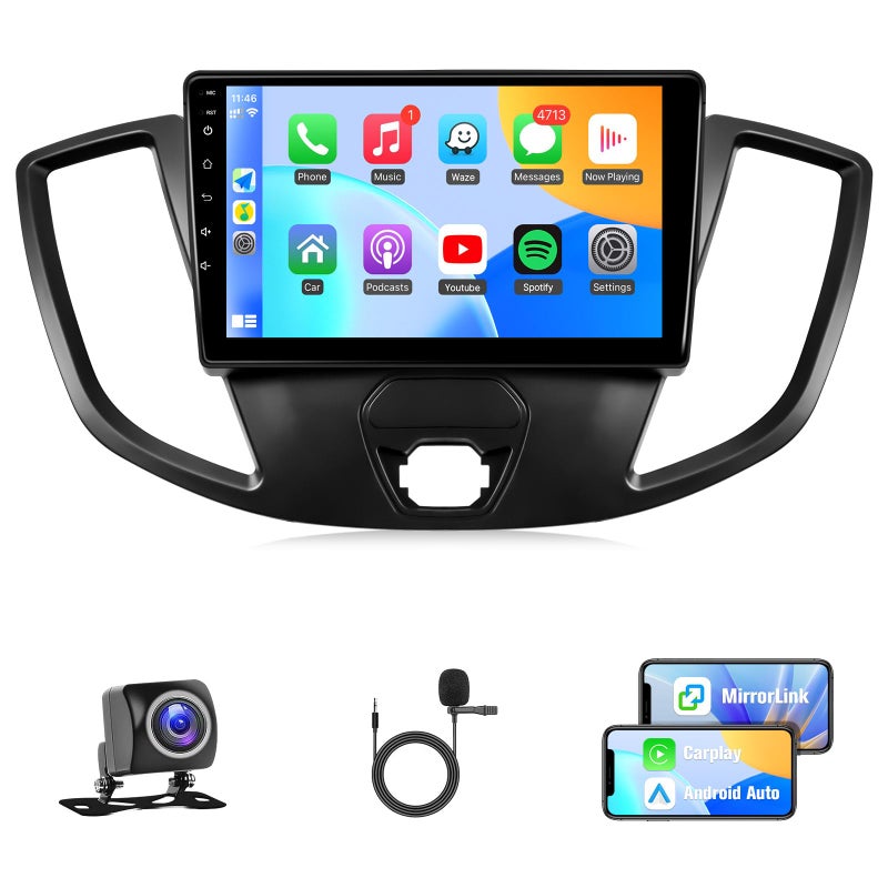 Naifay Android Car Stereo for Ford Transit 2013 2014 2015 2016 2017 2018 2019, 2+32G 9 inch IPS Touch Screen for Ford Transit Radio with Carplay Android Auto/Bluetooth/GPS/WiFi/Camera/SWC + MIC - Image 1