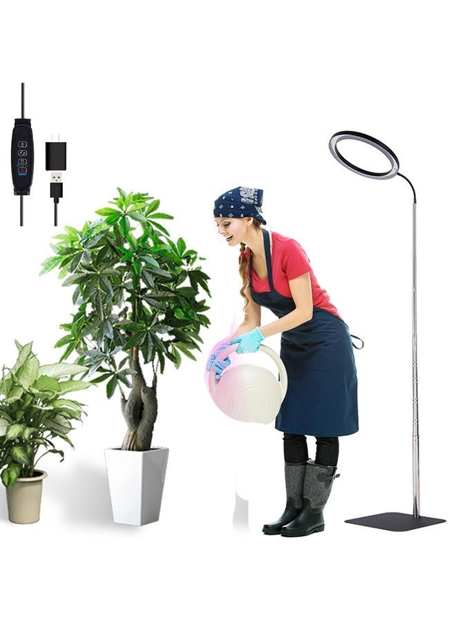 Arabest Grow Light for Indoor Plant Full Spectrum Dimmable LED Halo Growing Lights with Stand 18.1-59 inch Height Adjustable 10 Level Table Growth Floor Lamp - Image 2