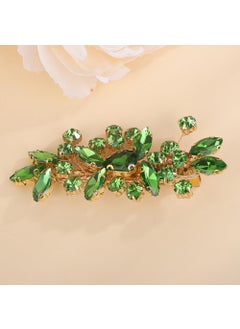 Teardrop Crystal Rhinestone Hair Clips Women Wedding Rhinestone Hair Clips Rhinesotne Crystal Handmade Wedding Headpiece for Women green