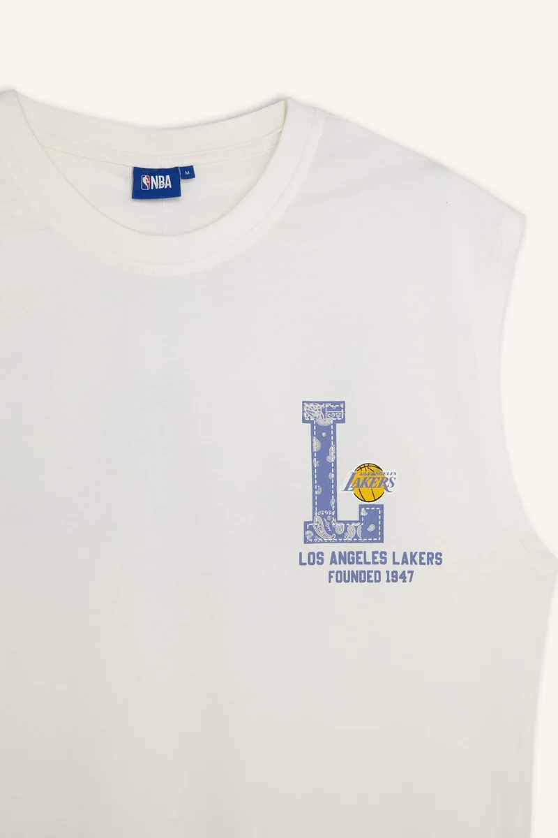 ديفاكتو Boxy Fit Sleeveless NBA Los Angeles Lakers Licensed Tank Top