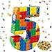 RoundFunny Number 5 Building Blocks Piata 165 Inch Party Supplies 5th Birthday Party Decorations Piata with Confetti Blocks Theme Fiesta Anniversary Celebration - Image 2
