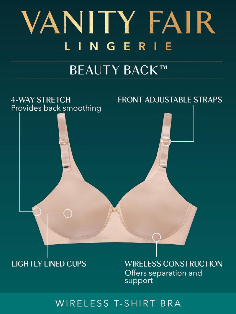 Vanity Fair Women's Full Coverage Beauty Back Smoothing Bra (34B-42D), Wirefree-White, 42B - Image 3