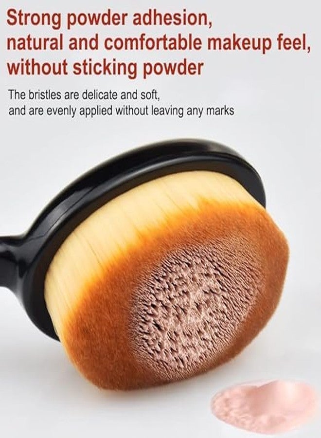 LOVHIDE 2 Pcs Liquid Makeup Foundation Face Brush | Blending Brush for Blending Liquid Cream Flawless Powder Cosmetics Buffing (Blush & Oval Makeup Brush) - Image 4