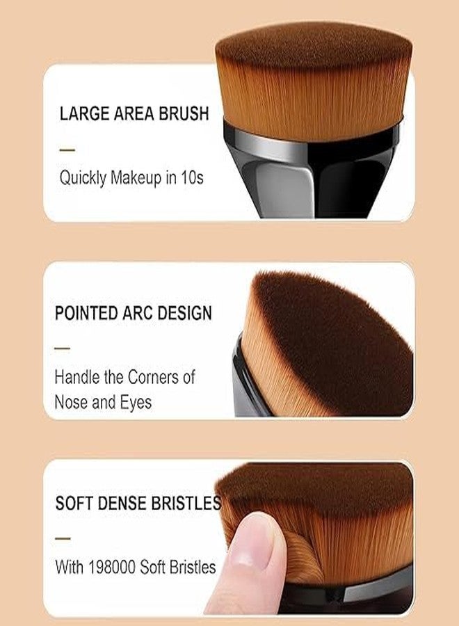 LOVHIDE 2 Pcs Liquid Makeup Foundation Face Brush | Blending Brush for Blending Liquid Cream Flawless Powder Cosmetics Buffing (Blush & Oval Makeup Brush) - Image 3