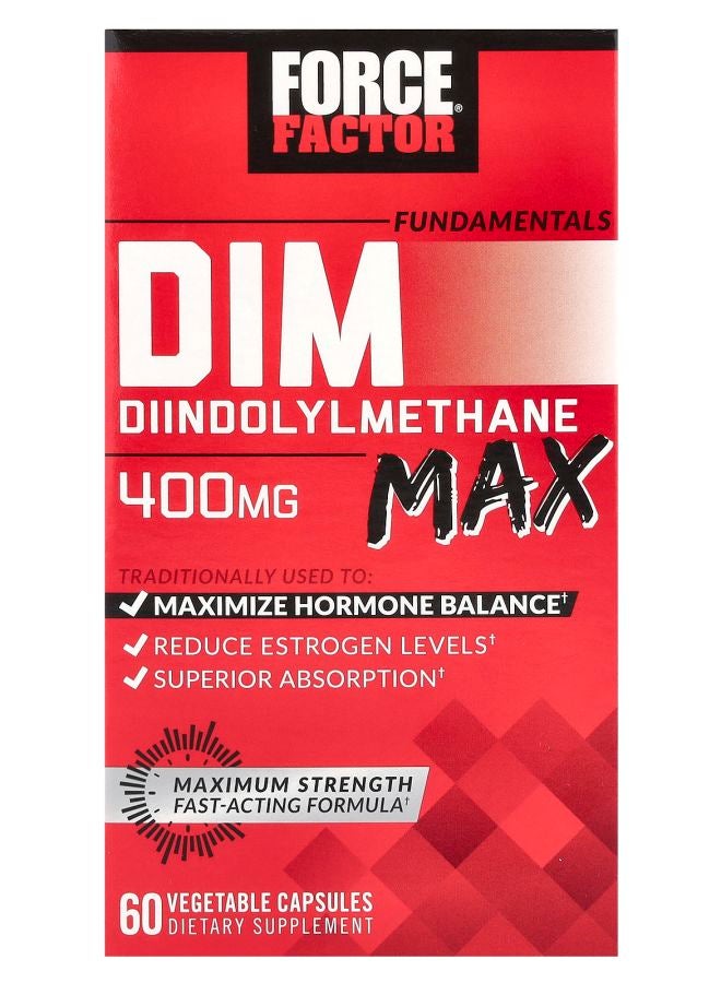 Force Factor Fundamentals Diindolylmethane Max 400 mg 60 Vegetable Capsules (200 mg per Capsule)