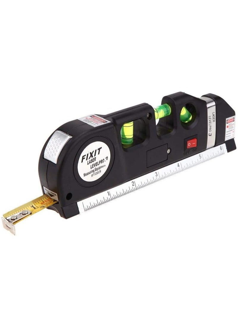 ماركة غير محددة أداة قياس متعددة الأغراض Fixit Laser Level Pro 3 مع شريط بطول 8 أقدام  - Image 1