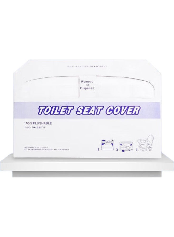 JAJALIN Disposable Toilet Seat Covers [250 Pieces], Dissolvable Toilet Seat Protectors, Waterproof Toilet Seat Covers For Hotels, Paper Toilet Seat Covers For Pregnant Women - Image 1