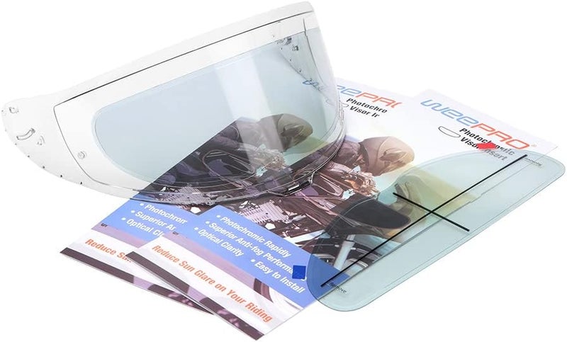 WeePro Photochromic Anti-Fog Helmet Visor Film,Auto Tint Transition Film for Motorcycle Helmet Visor from Clear to Tinted for Riding All Seasons Use,on Sunny or Cold or Cloudy Days(DARK) - Image 2