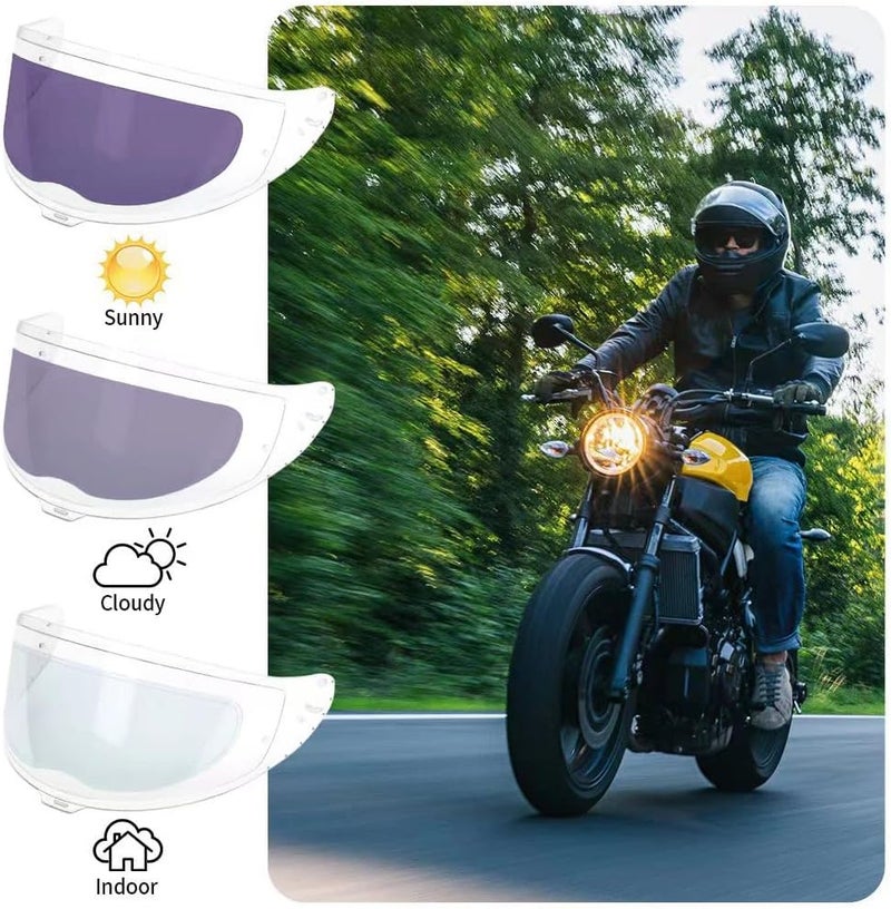 WeePro Photochromic Anti-Fog Helmet Visor Film,Auto Tint Transition Film for Motorcycle Helmet Visor from Clear to Tinted for Riding All Seasons Use,on Sunny or Cold or Cloudy Days(DARK) - Image 3
