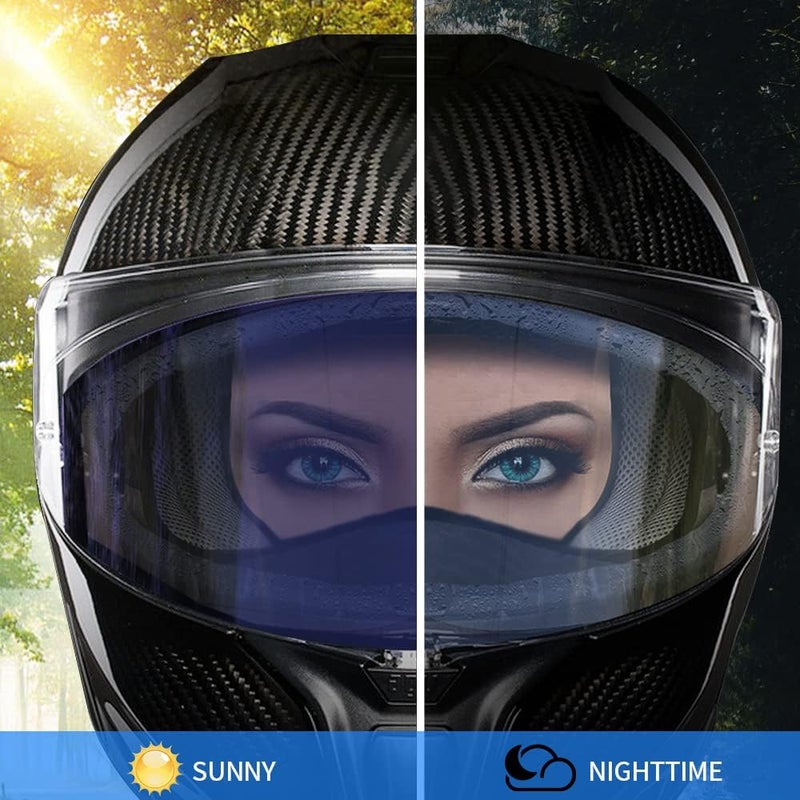 WeePro Photochromic Anti-Fog Helmet Visor Film,Auto Tint Transition Film for Motorcycle Helmet Visor from Clear to Tinted for Riding All Seasons Use,on Sunny or Cold or Cloudy Days(DARK) - Image 5
