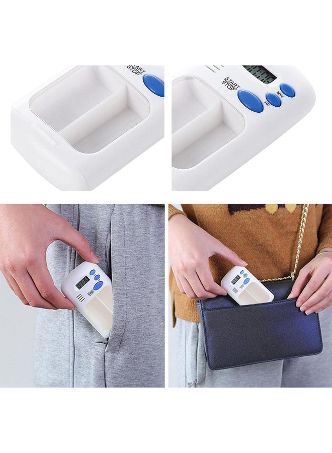 5 Pcs Pill Organizer with Reminder Alarm - Pill Reminder Medicine Dispenser - Two Slot Automatic Pill Dispenser with 0.7 Inches LCD Pill Holder Container for Elders Ladies - Image 5