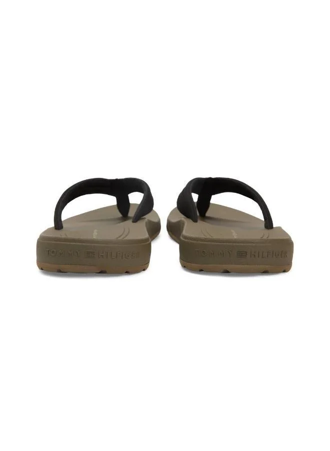 Tommy Hilfiger Black Padded Strap Contoured Footbed Flip-Flops for Men | Best Price UAE