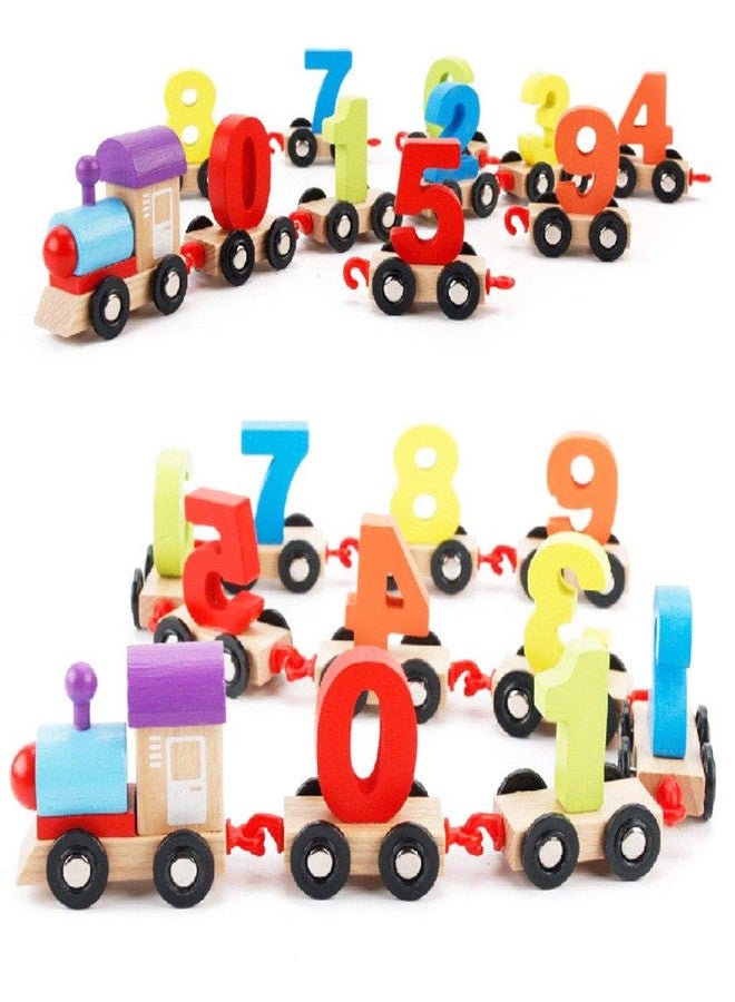 KITIKITTZ Early Educational Digital 0-9 Number Wooden Train Toys - Image 1