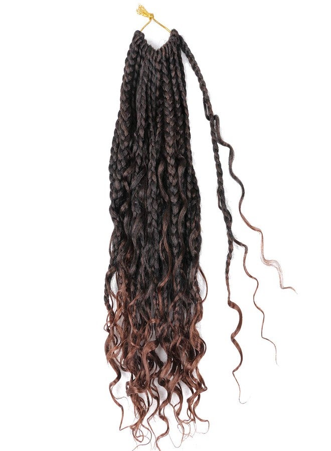 LMZIM 8 Pack Bohomian Box Braids Crochet Hair 12 Inch Crochet Box Braids Curly Ends Goddess Box Braids Crochet Hair Boho Box Braids Crochet Hair for Black Women Synthetic Hair Extensions T30 - Image 3