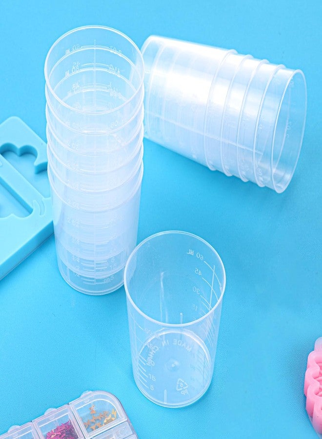 Konohan 300 Pack 2oz/60ml Plastic Mixing Cups Disposable Measuring Cups, Epoxy Bulk Clear Beaker with Graduated for Resin, Laboratory, Liquid, Acrylic Paint Art, Medicine - Image 5