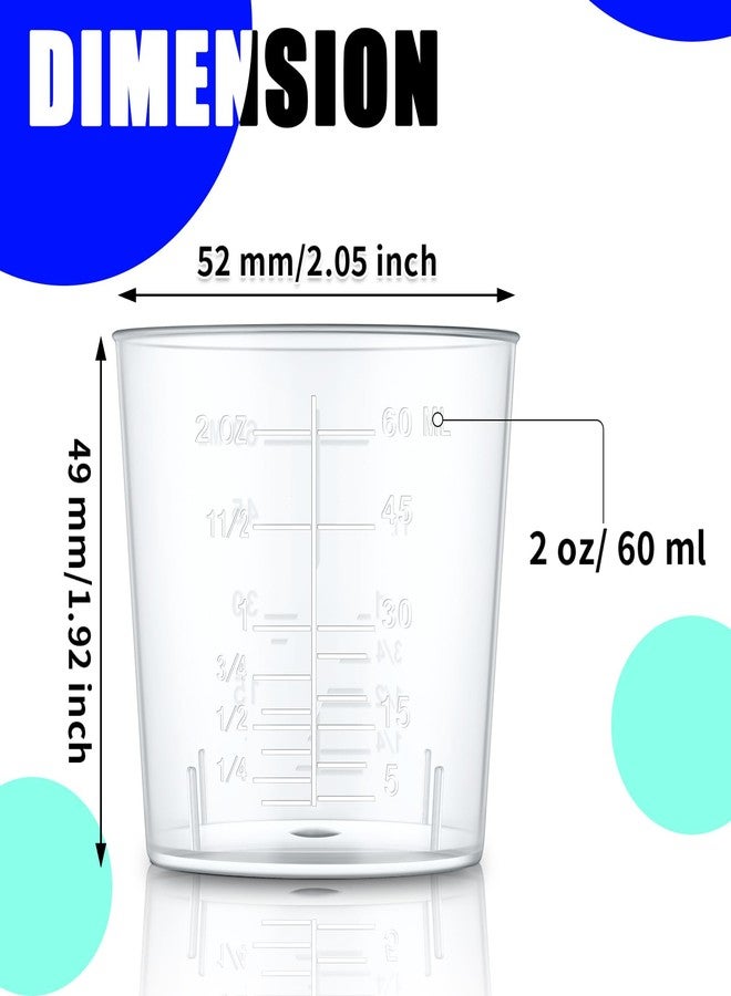Konohan 300 Pack 2oz/60ml Plastic Mixing Cups Disposable Measuring Cups, Epoxy Bulk Clear Beaker with Graduated for Resin, Laboratory, Liquid, Acrylic Paint Art, Medicine - Image 2