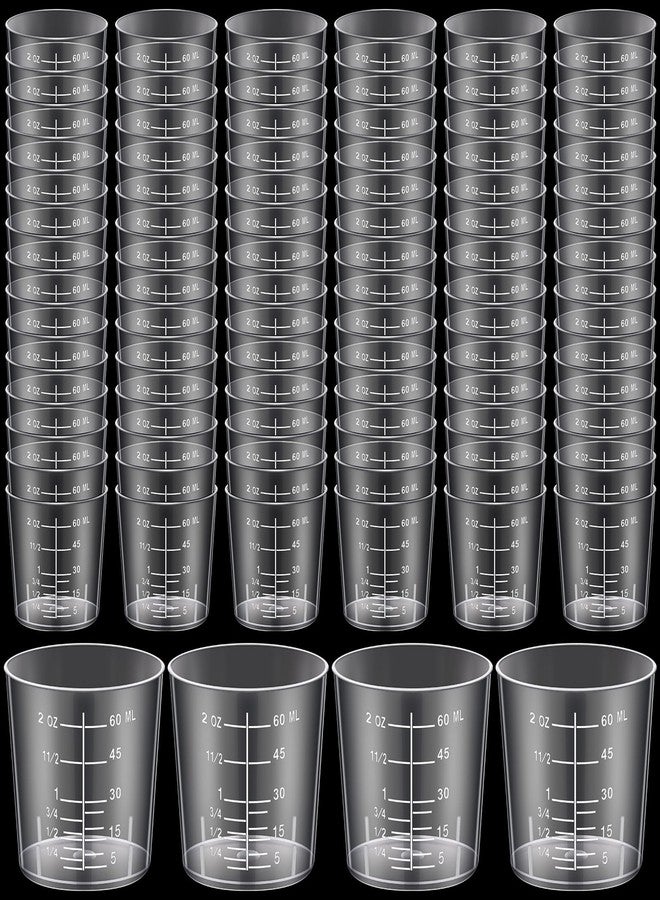 Konohan 300 Pack 2oz/60ml Plastic Mixing Cups Disposable Measuring Cups, Epoxy Bulk Clear Beaker with Graduated for Resin, Laboratory, Liquid, Acrylic Paint Art, Medicine - Image 1