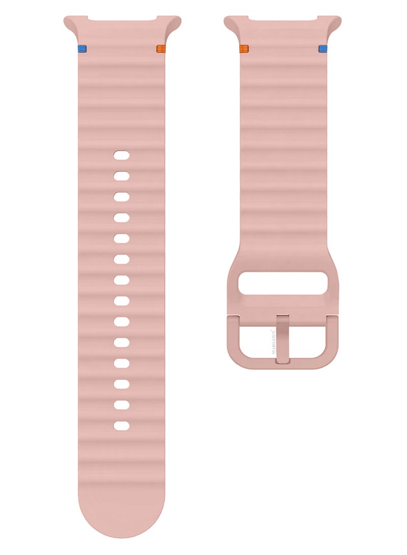 CATANES Silicone Ocean Band for Samsung Galaxy Watch 8 Classic 46mm and Watch 8 40mm 44mm - Sport Band Strap - Pink - Image 4