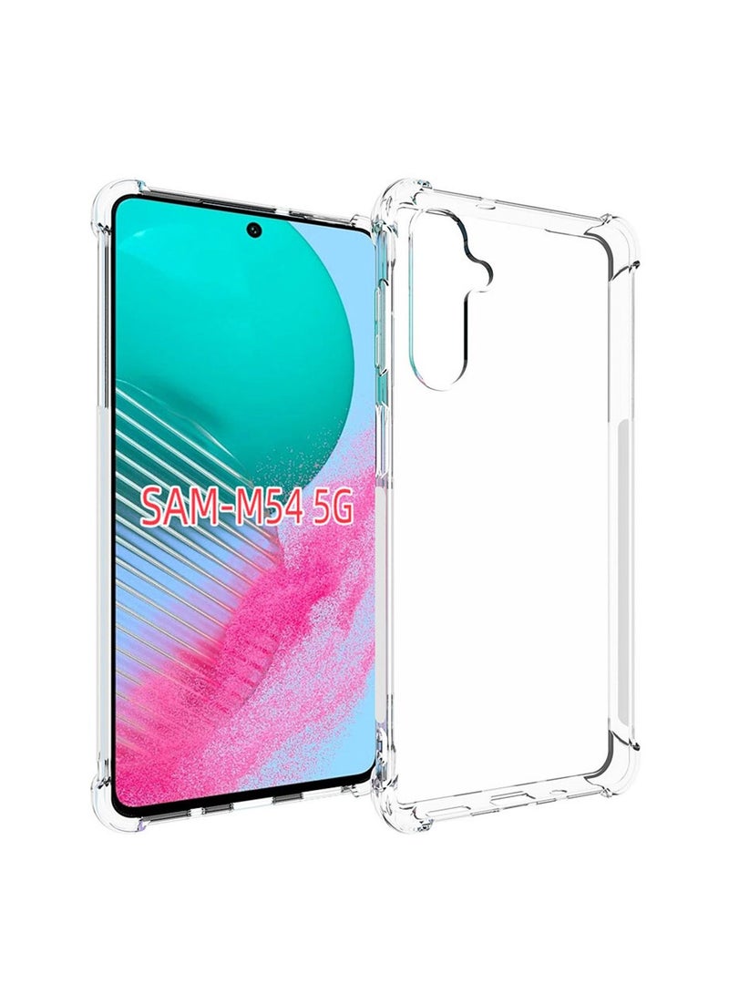 Samsung Galaxy M54 5G Clear Soft Transparent Silicone Clear Shock Absorbent Reinforced Corner Full Camera Protection Anti-Fingerprint Anti-Scratch Back Cover Mobile Cell Phone Protecto - Image 1