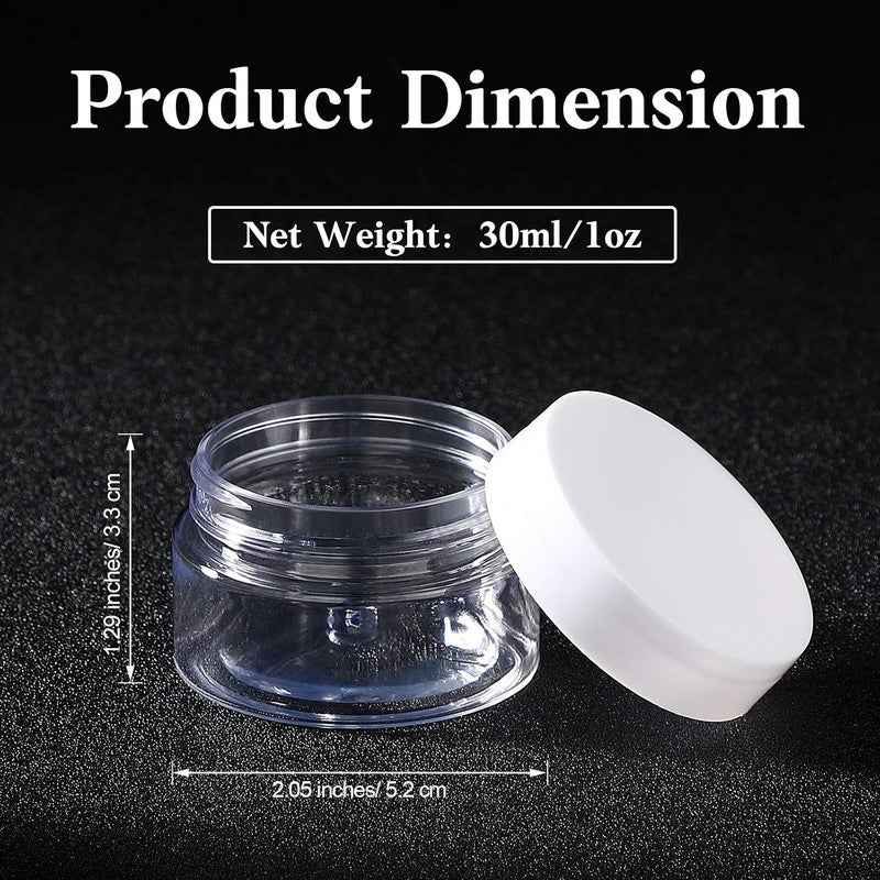 Patelai 4 Pieces Round Wide-mouth Leak Proof Plastic Container Jars with Lids for Travel Storage Makeup Beauty Products Face Creams Oils Salves Ointments DIY Making(1 Ounce,White) - Image 2