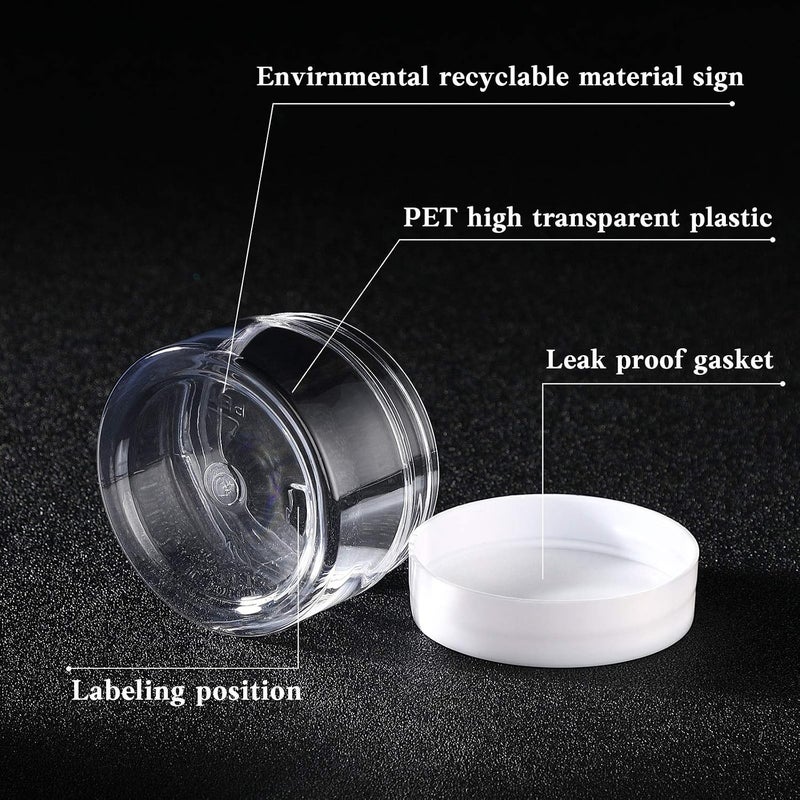 Patelai 4 Pieces Round Wide-mouth Leak Proof Plastic Container Jars with Lids for Travel Storage Makeup Beauty Products Face Creams Oils Salves Ointments DIY Making(1 Ounce,White) - Image 3