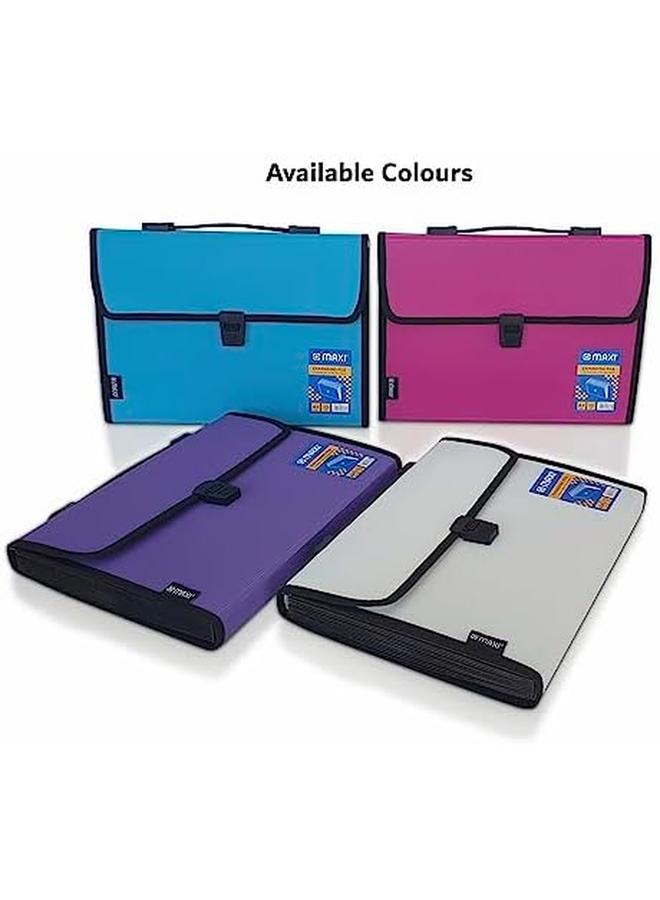 ماكسي ملف توسيع 13 شبكة مع مقبض أبيض 13 جيوب توسيع المجلدات المحمولة الأكورديون A4 منظم قابل للتوسيع - Image 4