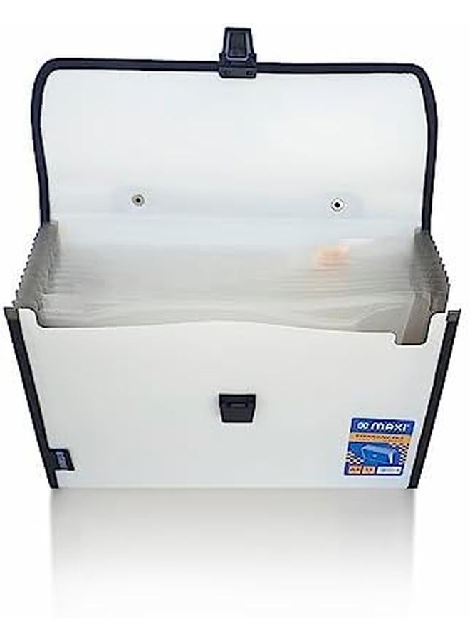 ماكسي ملف توسيع 13 شبكة مع مقبض أبيض 13 جيوب توسيع المجلدات المحمولة الأكورديون A4 منظم قابل للتوسيع - Image 2